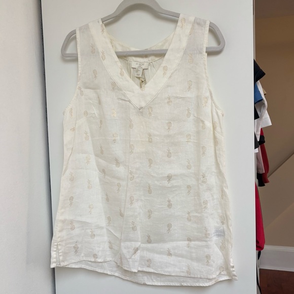 St. Tropez Tops - St. Tropez Cream Sleeveless Tank Top with Textured Design
